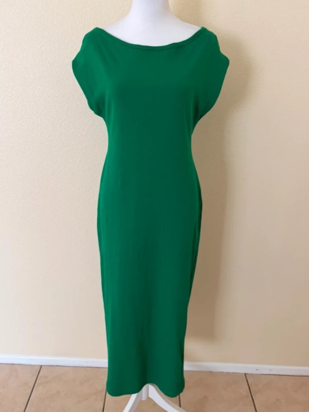 Zara Women Green Bodycon Midi Dress Size XL